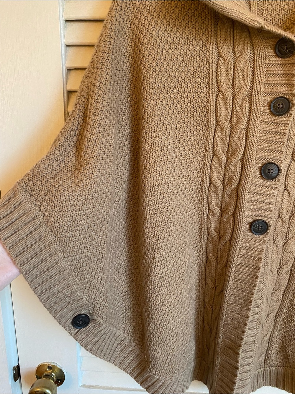 Cottagecore Merona Knit Button-Front Cape - Picture 3 of 4